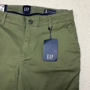 Gap Pants Womens 6 Green Relaxed Girlfriend Chino Clover Utility Casual New